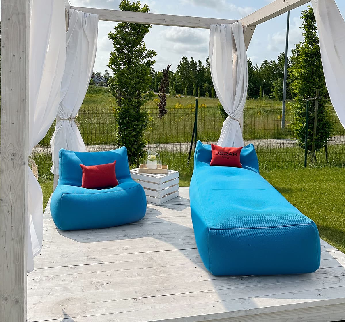 Fotel pufa basenowa blue 10
