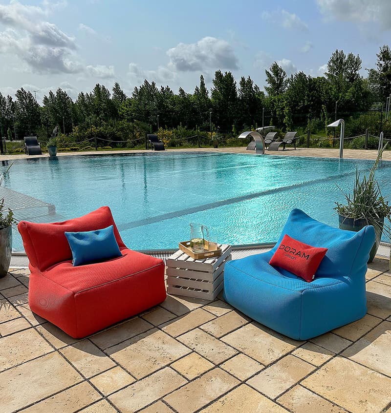 Fotel pufa basenowa blue 9