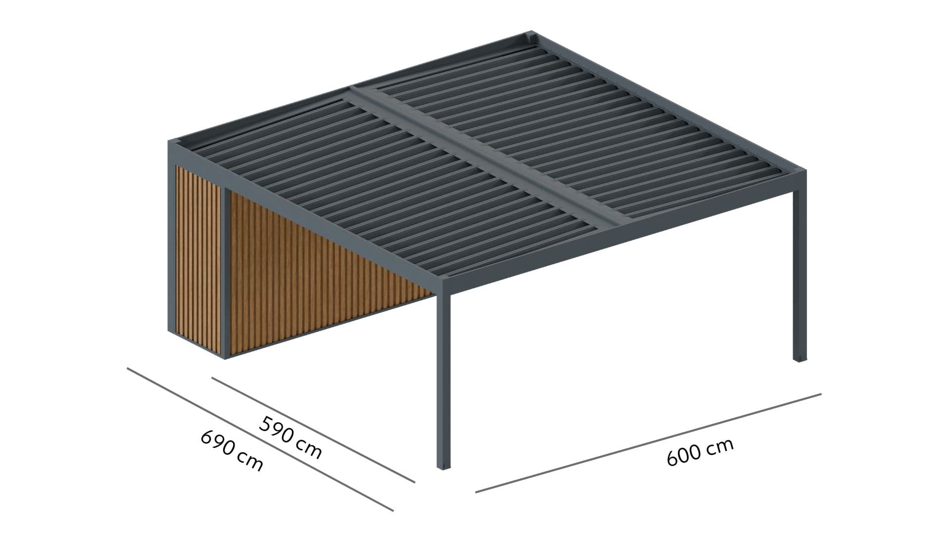 Wymiary — Carport z pomieszczeniem gospodarczym